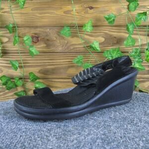 Skechers Women's Memory Foam Ankle‎ Strap Black Synthetic Sz 9 Medium Used 2025
